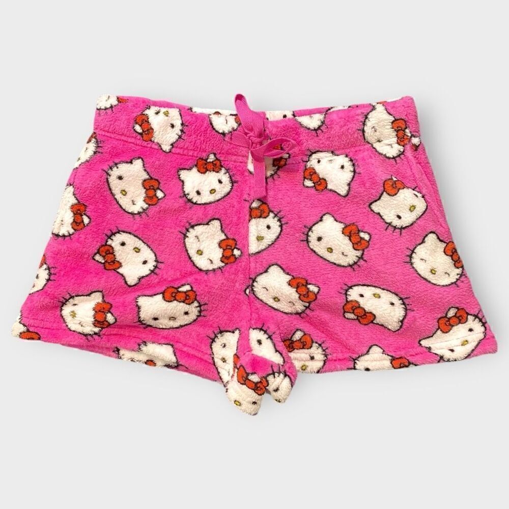 Hello Kitty Sanrio Fuzzy Soft Touch Pajama Shorts Womens size L New with Tags